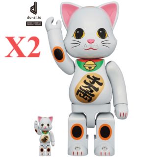 ベアブリック(BE@RBRICK)のNY@BRICK 招き猫 白メッキ 100％ & 400％ 2体(その他)