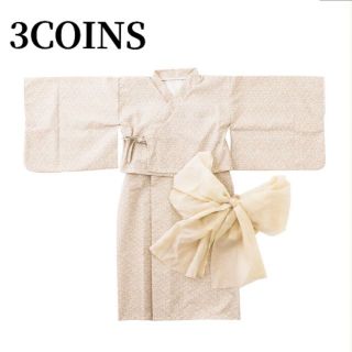 スリーコインズ(3COINS)の3COINSスリーコインズ【ひなまつり】小花柄子供用着物浴衣ホワイトベビー(和服/着物)