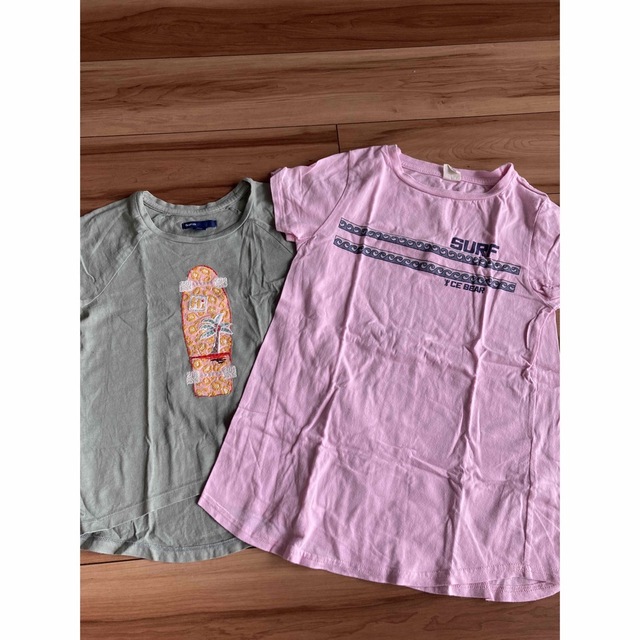 GAP Kids(ギャップキッズ)のgapkids coen 120 Tシャツ 2枚セット カーキ ピンク キッズ/ベビー/マタニティのキッズ服女の子用(90cm~)(Tシャツ/カットソー)の商品写真