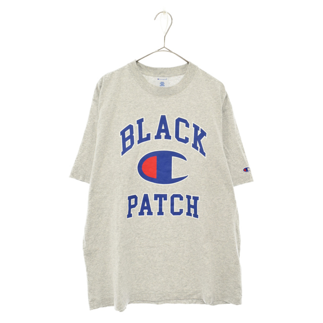 THE BLACK EYE PATCH ブラックアイパッチ ×Champion×チャンピオン フロントロゴTシャツ グレー 半袖カットソー