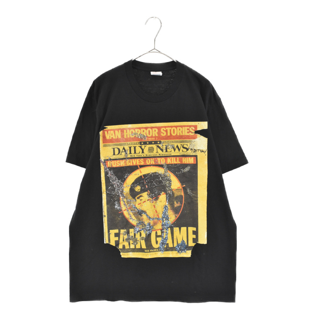 SUPREME シュプリーム 16AW Dash Snow Fair Game Newspaper Tee ニュースペーパープリント半袖Tシャツ ブラック