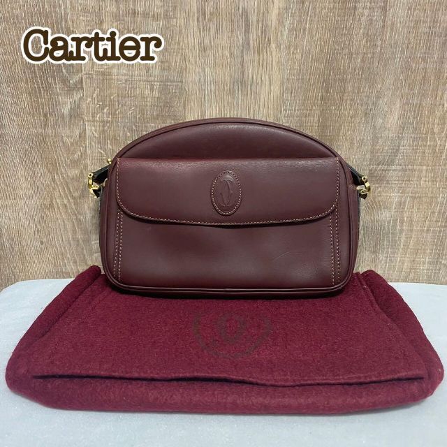 Cartier カルティエ ショルダーバッグ マストライン C金具 ボルドー