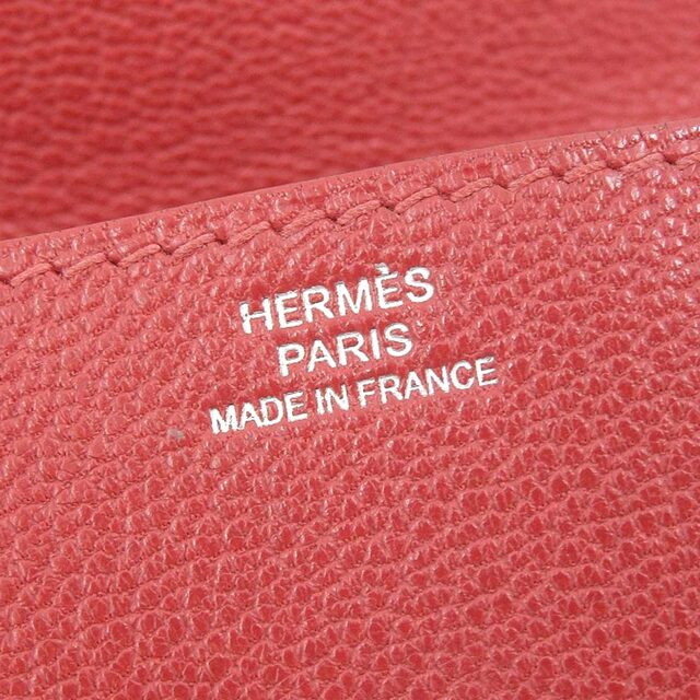 Hermes(エルメス)の【本物保証】 美品 エルメス HERMES ル ソワ サンドゥーズ ル72 小銭入れ コインケース シェーブル 赤系 □Q刻印 レディースのファッション小物(コインケース)の商品写真