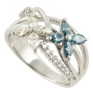 アザー(other)の【本物保証】 超美品 花 フラワー リング 指輪 プラチナ Pt900 メレダイヤモンド 0.98ct 12号 かわいい オシャレ ノーブランド No brand(リング(指輪))