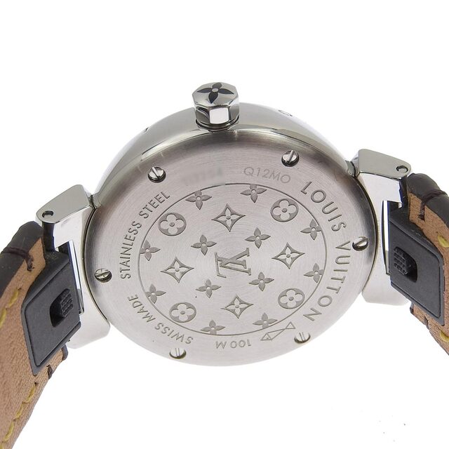 LOUIS VUITTON(ルイヴィトン)の【本物保証】 超美品 ルイヴィトン LOUIS VUITTON タンブール モノグラム インデックスダイヤ レディース クォーツ 電池 腕時計 Q12MO 希少 レア レディースのファッション小物(腕時計)の商品写真