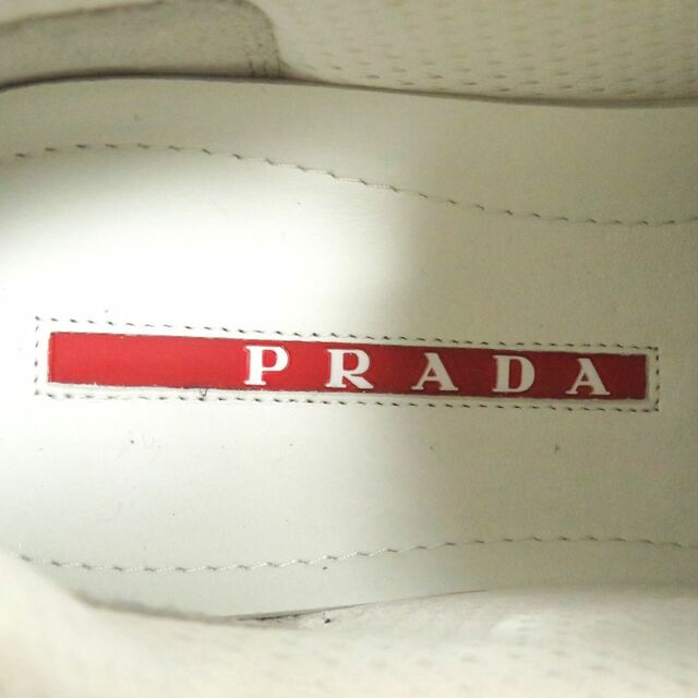 PRADA(プラダ)の未使用品□PRADA×CASS プラダ キャス ATT4CK アメリカズカップ レースアップ レザー ローカットスニーカー 白 5 1/2 イタリア製 メンズ メンズの靴/シューズ(スニーカー)の商品写真