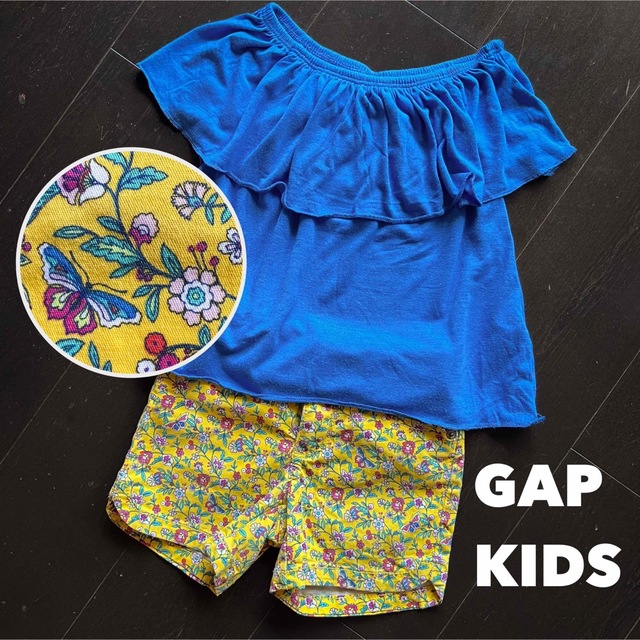 GAP Kids(ギャップキッズ)のギャップキッズ【2回着用】120cm 小花柄ショートパンツ＋おまけトップス キッズ/ベビー/マタニティのキッズ服女の子用(90cm~)(パンツ/スパッツ)の商品写真