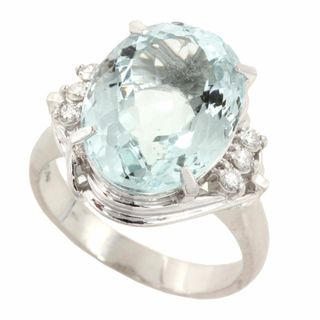 ジュエリーマキ(ジュエリーマキ)の【本物保証】 鑑付 超美品 ジュエリーマキ Jewelry Maki プラチナ Pt850 アクアマリン 7.50ct ダイヤモンド 0.13ct 0.04ct 天然ベリル 11号(リング(指輪))