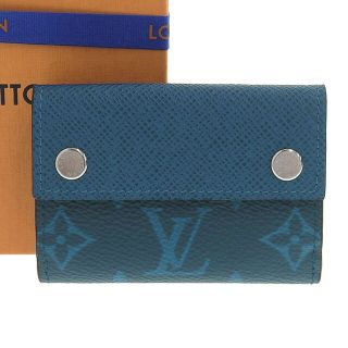 ルイヴィトン(LOUIS VUITTON)の【本物保証】 箱付 超美品 ルイヴィトン LOUIS VUITTON タイガ ラマ モノグラム ディスカバリーコンパクトウォレット 財布 コバルト M67620(財布)