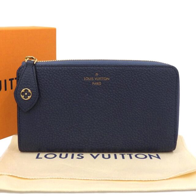 【本物保証】 箱・布袋付 超美品 ルイヴィトン LOUIS VUITTON ポルトフォイユ コメット L字ファスナー長財布 ブルーマリーヌ 紺 M68582