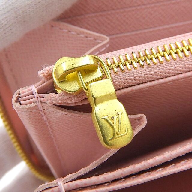 【本物保証】 箱・布袋付 美品 ルイヴィトン LOUIS VUITTON ダミエ アズール ジッピーウォレット ラウンドファスナー長財布 ピンク  N63503