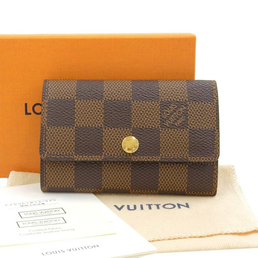 【本物保証】 箱・布袋付 超美品 ルイヴィトン LOUIS VUITTON ダミエ ミュルティクレ6 キーケース6本用 鍵入れ エベヌ N62630