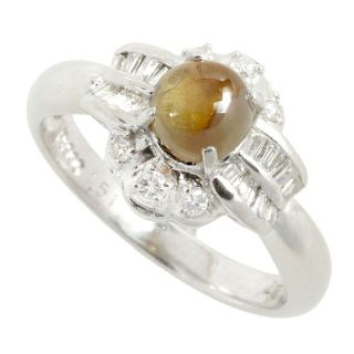 アザー(other)の【本物保証】 鑑付 超美品 リング 指輪 Pt900 天然クリソベルキャッツアイ 1.51ct メレダイヤモンド 0.27ct 11.5号 ノーブランド No brand(リング(指輪))