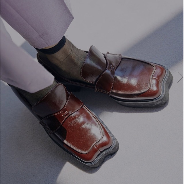 Ameri VINTAGE(アメリヴィンテージ)のWAVE CUTTING PLATFORM LOAFER  ブラウン　Lサイズ レディースの靴/シューズ(ローファー/革靴)の商品写真