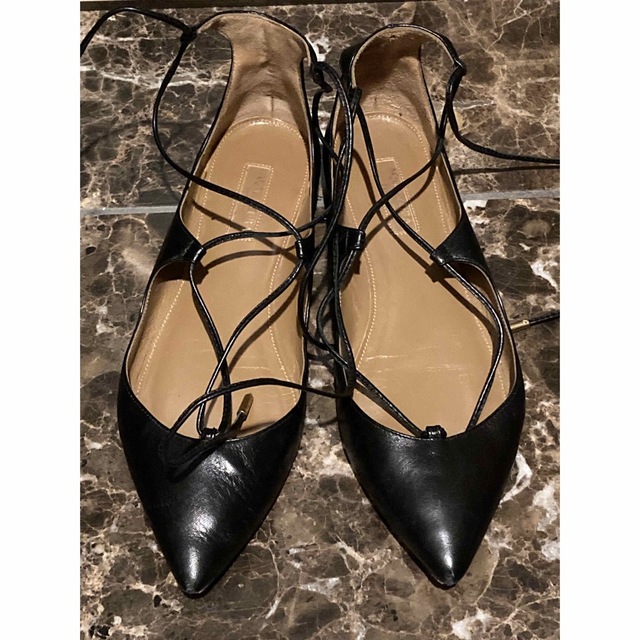 DEUXIEME CLASSE(ドゥーズィエムクラス)のAQUAZZURA アクアズッラ レースアップフラットシュー23.5 レディースの靴/シューズ(バレエシューズ)の商品写真