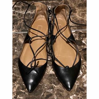 ドゥーズィエムクラス(DEUXIEME CLASSE)のAQUAZZURA アクアズッラ レースアップフラットシュー23.5(バレエシューズ)