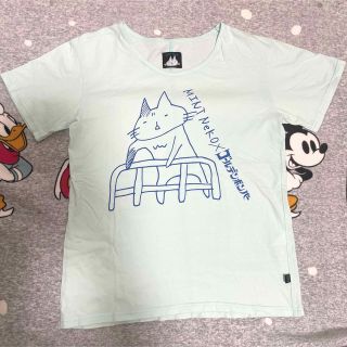 MINT NEKO×ゴールデンボンバー コラボTシャツ 薄い水色 ねこじろう(Tシャツ(半袖/袖なし))