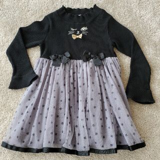 アクシーズファム(axes femme)のaxes femme kids ネコ🐱のチュール切り替えワンピース(ワンピース)