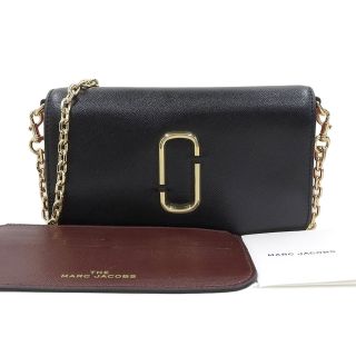 マークジェイコブス(MARC JACOBS)の【本物保証】 新品同様 マークジェイコブス MARC JACOBS ザ スナップショット ショルダーバッグ ロゴ ブラック 黒 M0016762(ショルダーバッグ)