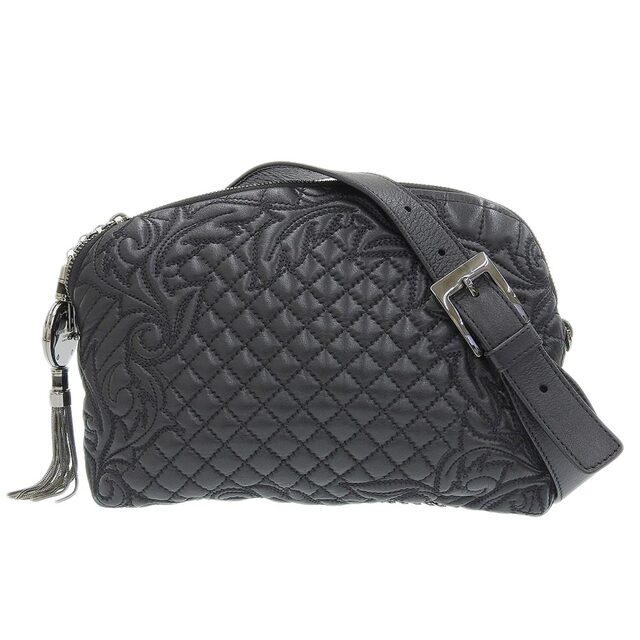 【本物保証】 超美品 ジャンニ ヴェルサーチ GIANNI VERSACE ショルダーバッグ 2WAYバッグ キルティング レザー ブラック ロゴ | フリマアプリ ラクマ