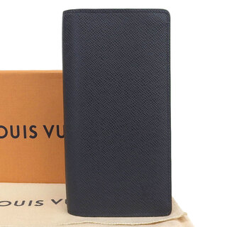 ルイヴィトン(LOUIS VUITTON)の【本物保証】 箱・布袋付 新品同様 ルイヴィトン LOUIS VUITTON タイガ ポルトフォイユ ブラザ 二つ折長財布 ブルーマリーヌ 紺 M30502(財布)