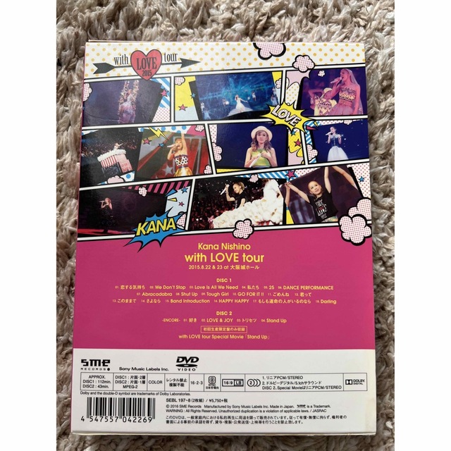 西野カナ/with LOVE tour〈初回生産限定盤・2枚組〉 エンタメ/ホビーのDVD/ブルーレイ(ミュージック)の商品写真