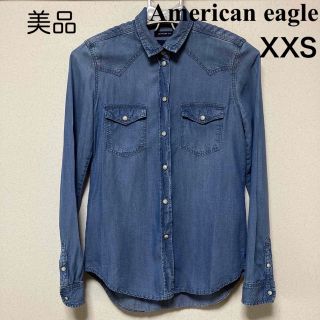 アメリカンイーグル(American Eagle)の【美品】American eagle アメリカンイーグル デニムシャツ XXS(シャツ/ブラウス(長袖/七分))