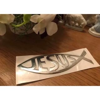 在庫限り　キリスト魚マーク(Jesus Fish)ステッカー(車外アクセサリ)