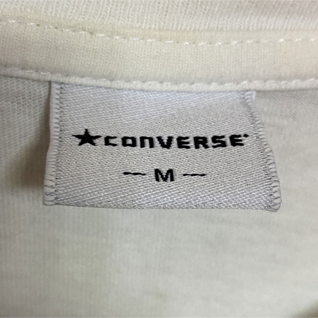 CONVERSE(コンバース)のconverse コンバース　トップス tシャツ ニット刺繍 ロゴ M 白 古着 メンズのトップス(Tシャツ/カットソー(半袖/袖なし))の商品写真