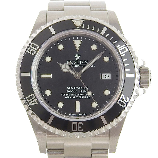 ROLEX(ロレックス)の【本物保証】 箱付 新品同様 ロレックス ROLEX シードゥエラー デイト メンズ 自動巻き オートマ 腕時計 黒文字盤 16600 D番 メンズの時計(腕時計(アナログ))の商品写真