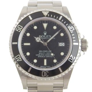 ロレックス(ROLEX)の【本物保証】 箱付 新品同様 ロレックス ROLEX シードゥエラー デイト メンズ 自動巻き オートマ 腕時計 黒文字盤 16600 D番(腕時計(アナログ))