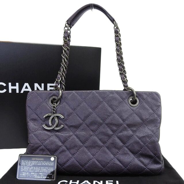 本物【デカ・ココマーク】CHANEL チェーントートバッグ