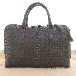 ボッテガヴェネタ(Bottega Veneta)の【本物保証】 布袋付 ボッテガヴェネタ BOTTEGA VENETA イントレチャート ハンドバッグ 2WAYバッグ ゴートスキン 黒 180165 VCG01 1000(ハンドバッグ)