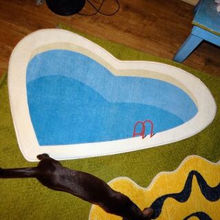 Trippy heart pool rug ハート柄 アクセントラグ マット(ラグ)