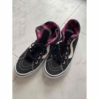 ヴァンズ(VANS)のvans ハイカットスニーカー　ブラック×ピンク(スニーカー)