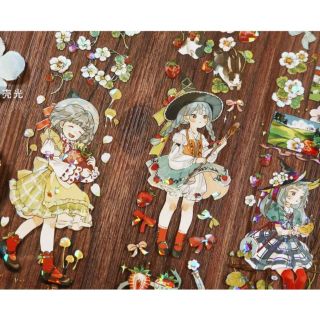 【No.6】  野莓女孩  海外マステ 1ループ切り売り(テープ/マスキングテープ)