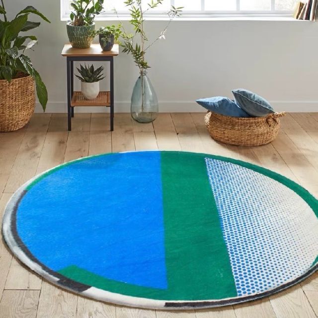 icarpets blue gradient rug サークルラグ マット