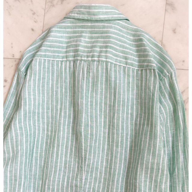 極美品 フランクアンドアイリーン リネン100 ストライプ長袖