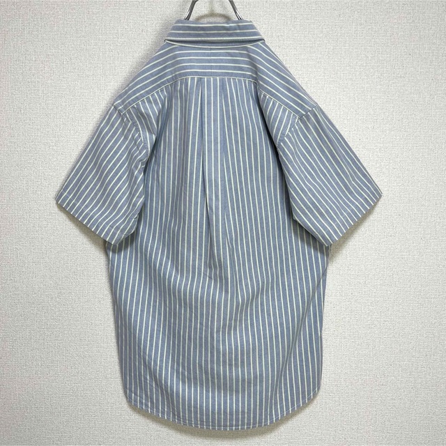 正規品 ラルフローレン ボタンダウンシャツ 半袖 ブルー系 マルチポニー刺繍 S