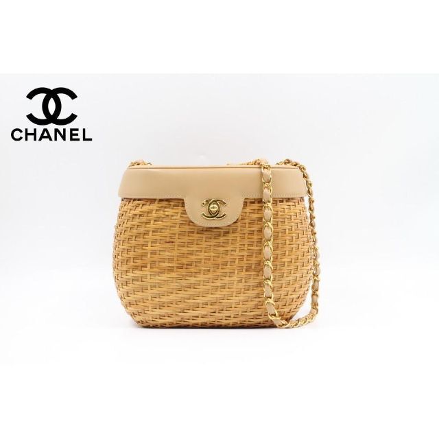 激レア！ CHANEL★シャネル カゴ ストロー チェーンショルダーバッグ