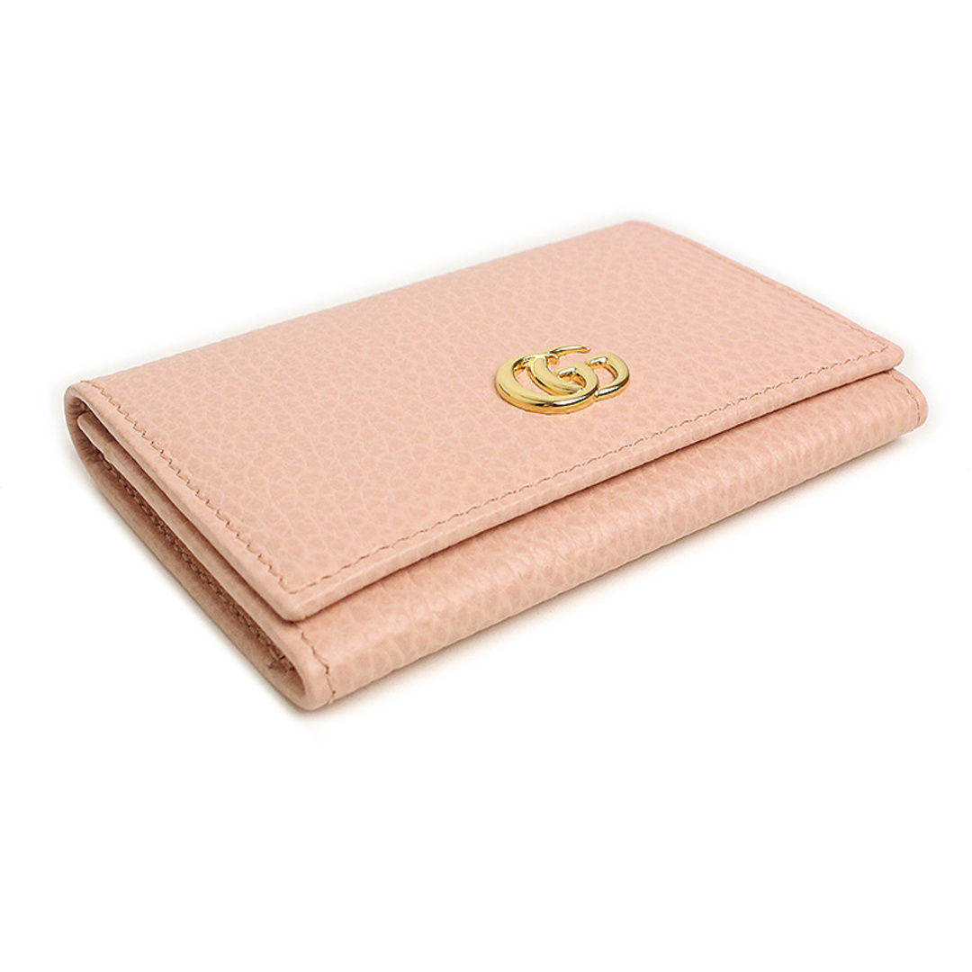 グッチ プチ マーモント カードケース 名刺入れ 定期入れ パスケース カーフスキン レザー ピンク 474748 箱付 GUCCI(新品・未使用品)