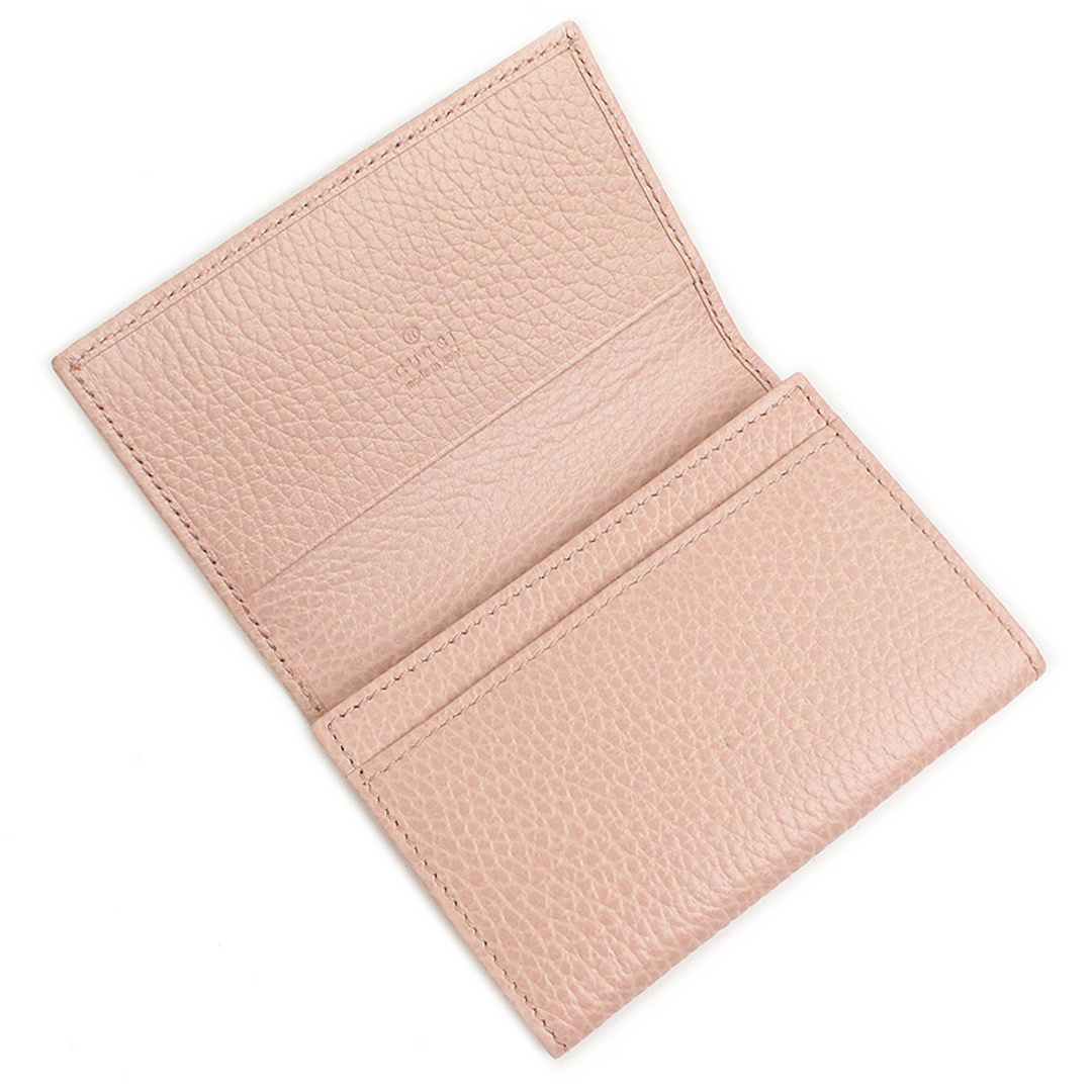 グッチ プチ マーモント カードケース 名刺入れ 定期入れ パスケース カーフスキン レザー ピンク 474748 箱付 GUCCI(新品・未使用品)