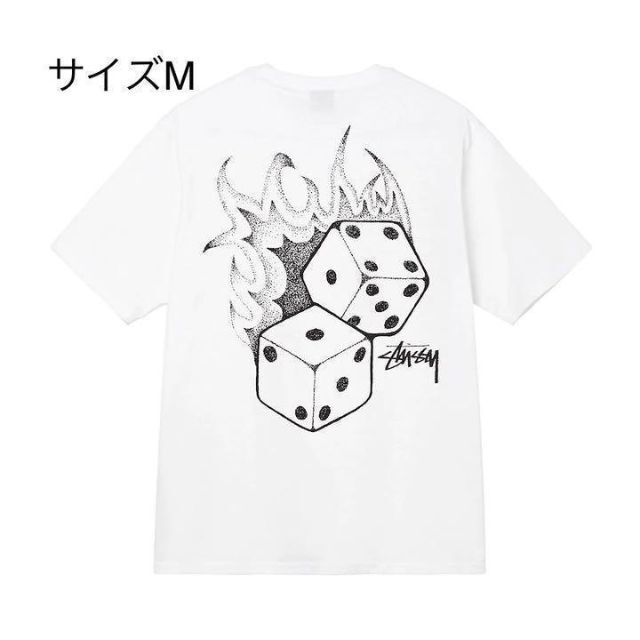 新品】stussy Tシャツ サイズM ホワイト - Tシャツ/カットソー(半袖/袖 ...