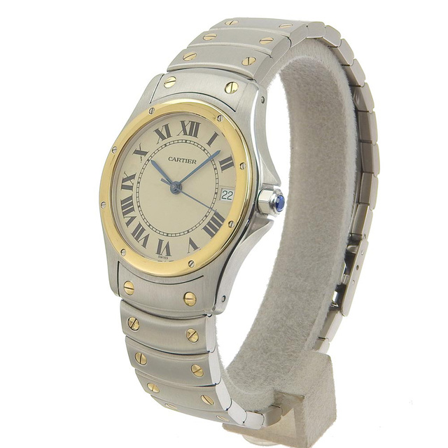 カルティエ CARTIER W2CL0002 クレ ドゥ カルティエ 40ｍｍ K18PGコンビ 自動巻き メンズ 美品 箱・保証書付き_758420