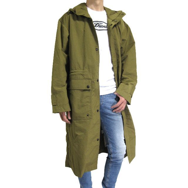 DIESEL 薄生地 春秋用 フーテッドロングコート J-LUI Mサイズ DIESEL 薄生地 春秋用 フーテッドロングコート J-LUI Mサイズ