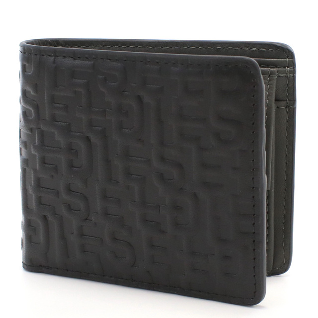 DIESEL ディーゼル X09338 二折財布小銭入付き ブラック メンズ 3
