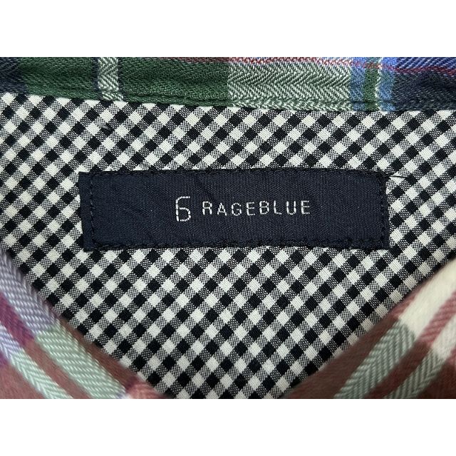 RAGEBLUE(レイジブルー)のG② レイジブルー RB020048SB 長袖 マドラス チェック シャツ M メンズのトップス(シャツ)の商品写真