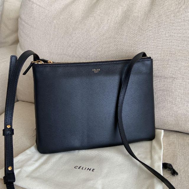 ブランド雑貨総合 celine - セリーヌ トリオ スモール 新ロゴ ブラック