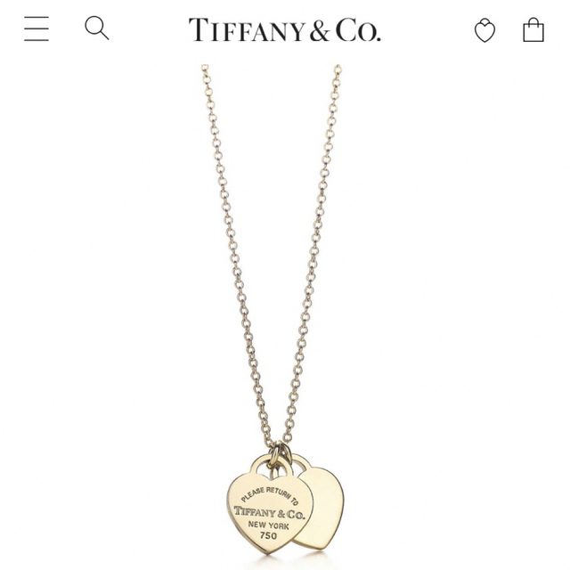 Tiffany & Co.(ティファニー)の18金＊ティファニー＊ミニ ダブル ハート タグ ペンダント＊ネックレス レディースのアクセサリー(ネックレス)の商品写真