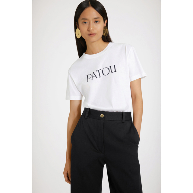 セール！PATOU パトゥ レース襟 Tシャツ 大人気 白 ロゴ入り-